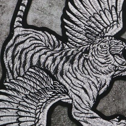 Embroidered large-size Fly Tiger wings Patch Appliques Iron on Patches Badge Clothes Sewing