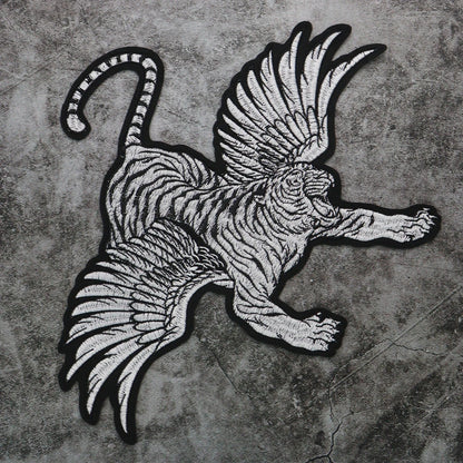 Embroidered large-size Fly Tiger wings Patch Appliques Iron on Patches Badge Clothes Sewing