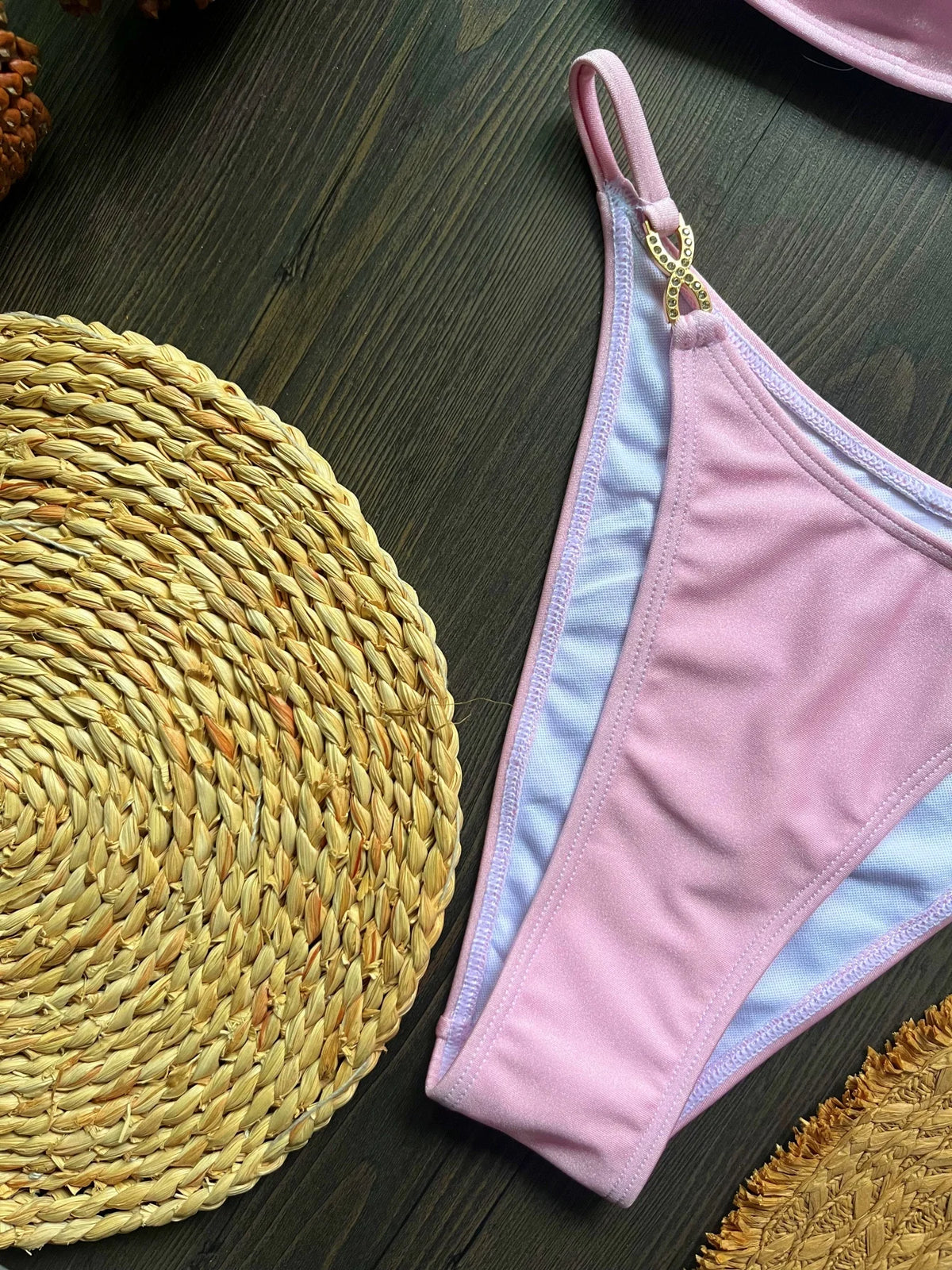 Push Up Two-Piece Sexy Bikini Hollow Out Swimsuit String Low Waist Swimwear Suit