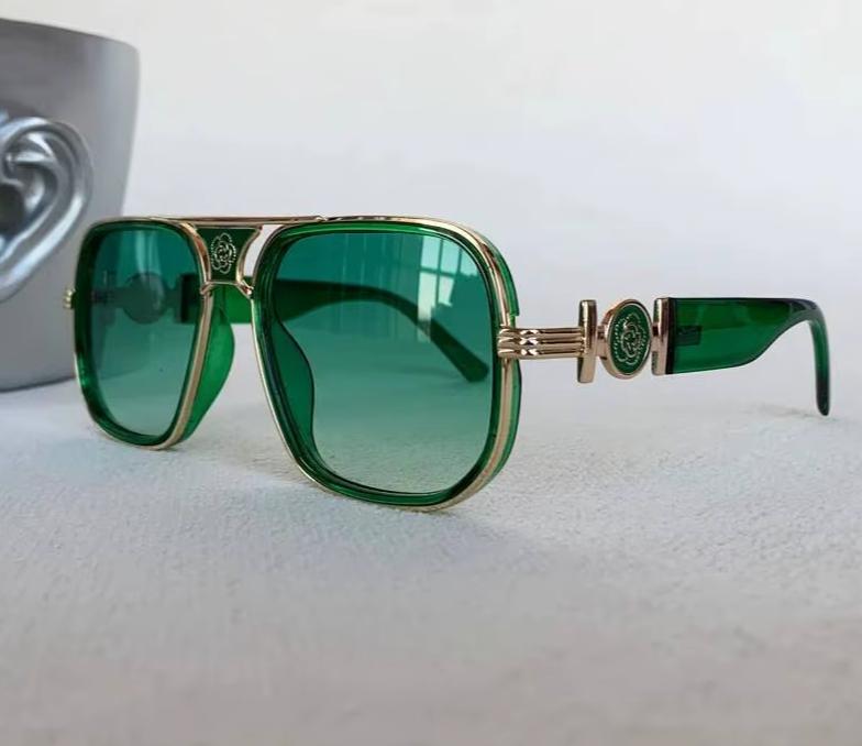 Women Fashion Designer Square American Glass Lens Pilot Sunglasses UV400 Eyewear