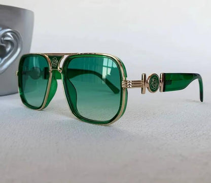 Women Fashion Designer Square American Glass Lens Pilot Sunglasses UV400 Eyewear