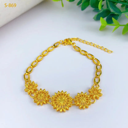 Italian Dubai Women Design 24K Gold Color Wedding Party Necklace Earrings Ring Bracelet Gift