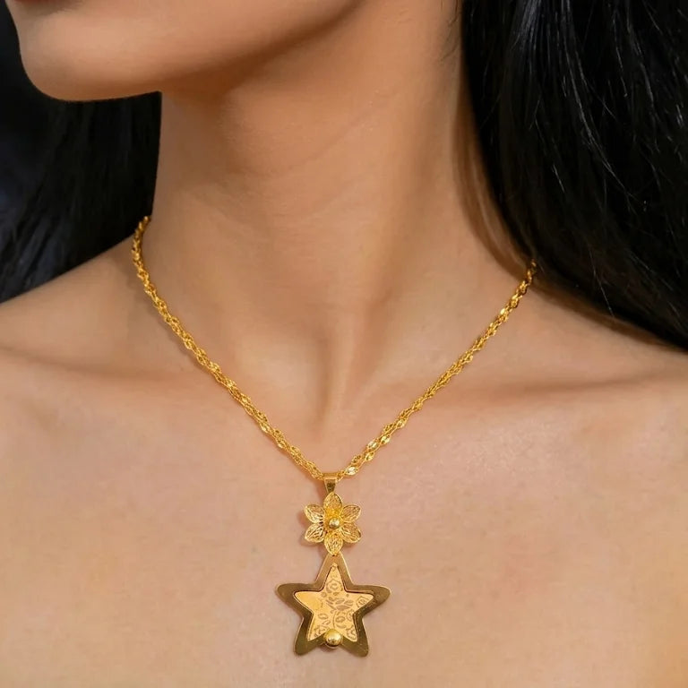 Women Bridal Ethiopian Indian 24k Gold Plated Dubai African Necklace and Earrings Sets