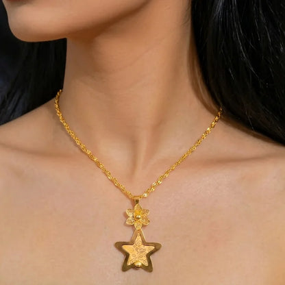 Women Bridal Ethiopian Indian 24k Gold Plated Dubai African Necklace and Earrings Sets