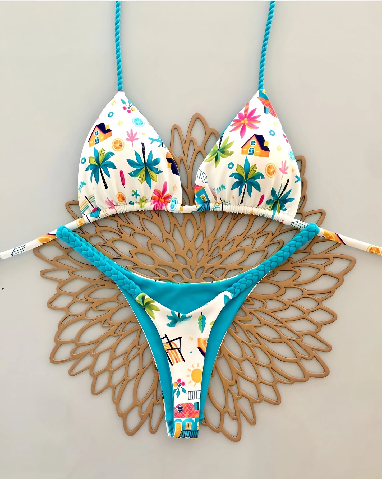 Sexy Floral Bikini Push Up Brazilian Bathing Beachwear 2 Piece Swimwear Suits