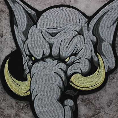 Rock Punk Animal Elephant Embroidery Patch Iron On Patches Clothes Embroidered Sticker DIY