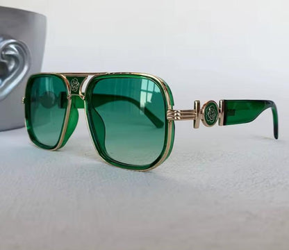 Women Fashion Designer Square American Glass Lens Pilot Sunglasses UV400 Eyewear