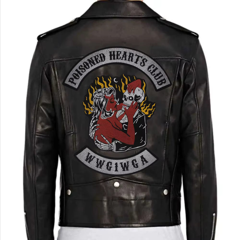 Embroidered Beauty Skull Poisoned Hearts Club Patch Appliques Iron on Patches Badge Clothes Sewing