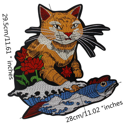 Catfish Embroidery Motif Patch Appliques Iron on Patches Badge Clothes Sewing