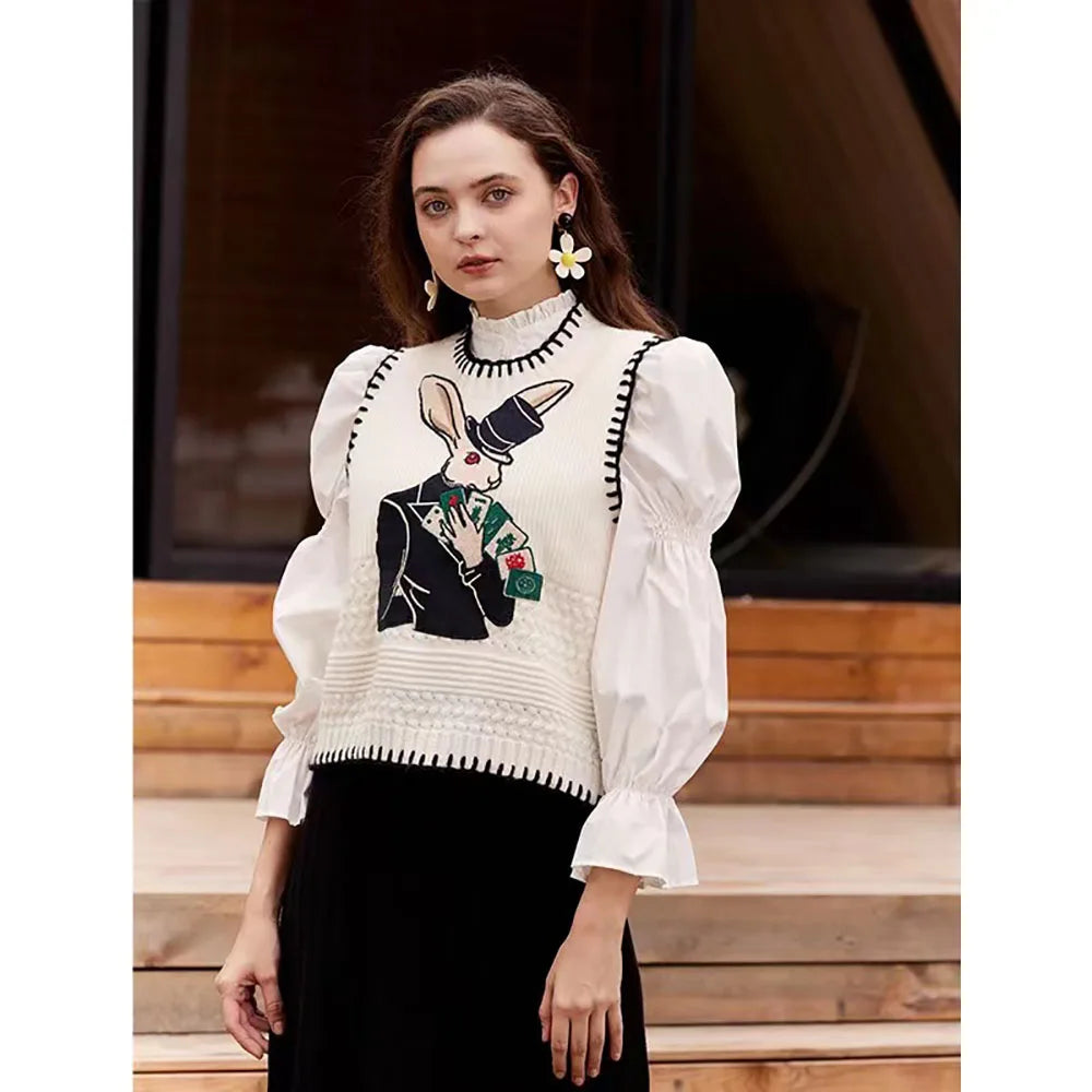 Embroidered Large Animal sheep Cat Rabbit Patches Sew on Clothing Patch Badges Twill Craft Stickers