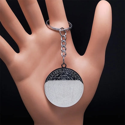 Men Seal of Solomon Talisman Protection Seven Archangels Amulet Stainless Steel Necklace