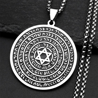 Women Men Stainless Steel Jewish Christianity Tetragrammaton Jehovah Yahweh Hebrew Alphabet Necklace