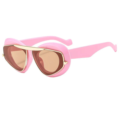 Men Women y2K Hip Hop Punk Oval Designer Square UV400 Glassess Sunglasses