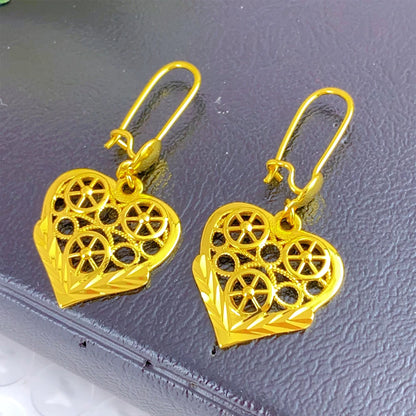 Dubai Ethiopia Tassel Gold Color African Women Bridal Wedding Drop Earrings