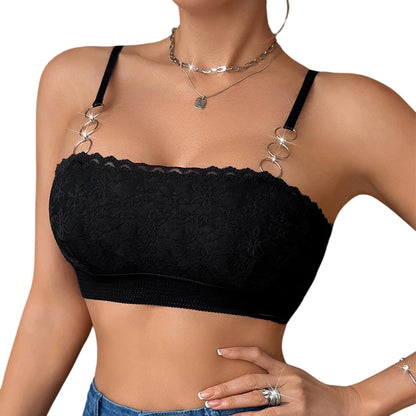 Women Underwear Erotic Wire-Free Paddles Floral Lingerie Bra Backless Brassiere