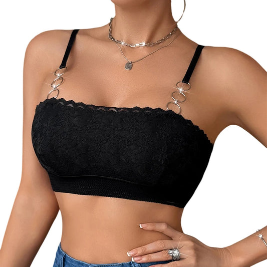 Women Underwear Erotic Wire-Free Paddles Floral Lingerie Bra Backless Brassiere