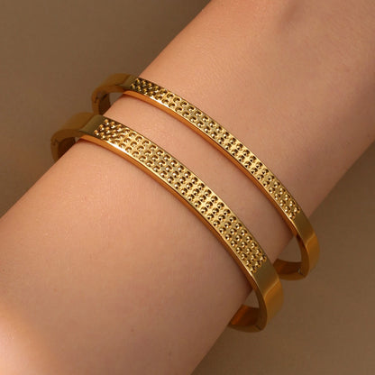 Stainless Steel 18K Gold Plated Zircon Women's Bracelet Bangles Gifts