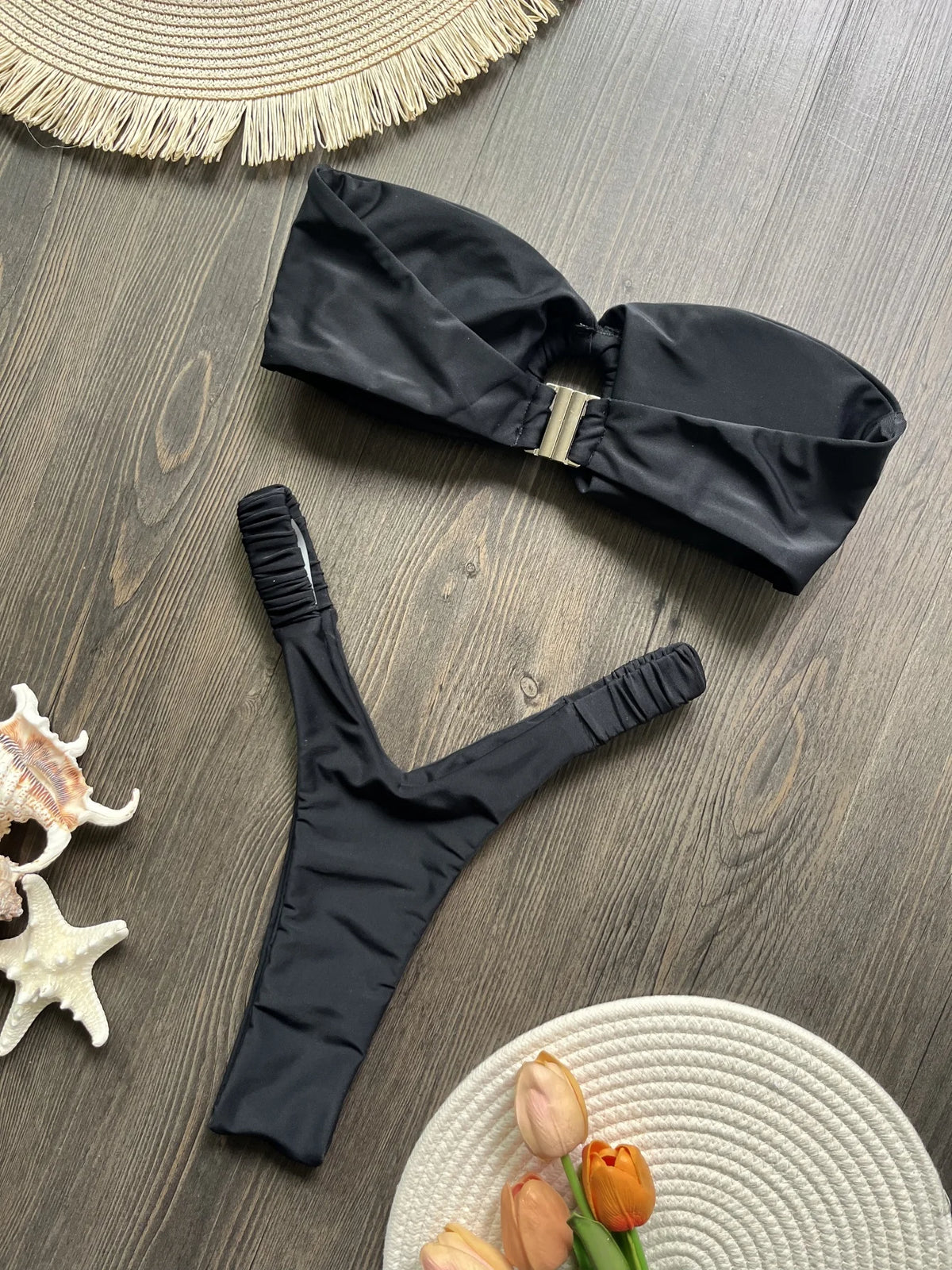 Micro Bikini Push Up Women Swimwear Brazilian Bikini Thong Solid Beachwear Swimsuit