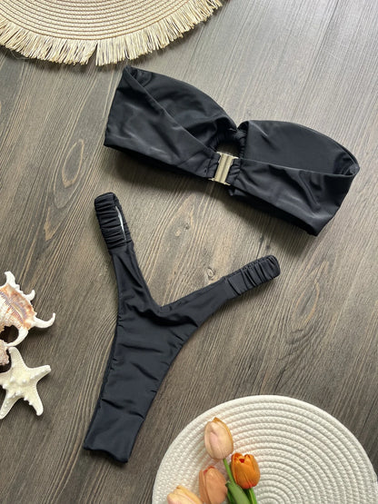 Sexy Micro Bikini Tube Top Women Swimsuits Swimwear Brazilian Thong Biquini Swimming Suit