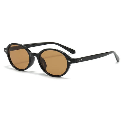 Women Men Retro Small Oval Rivets Shades UV400 Sunglasses Glasses