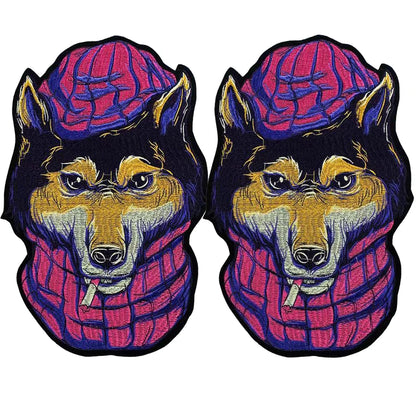 Big Fashion Dog Embroidered Patch Appliques Iron on Patches Badge Clothes Sewing