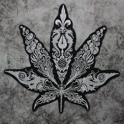 Large Black Snake Embroidery Tiger Maple Leaf Patches for Clothes Patch Stickers DIY Punk Badges for Iron-on Applique