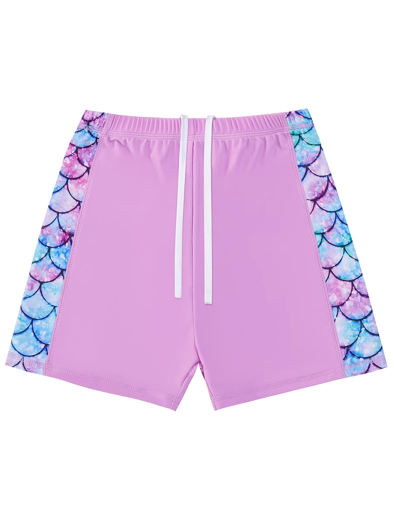 2pcs Girls Kids Short Sleeve Mermaid Scale Tops Boyleg Shorts Swimwear Beach Bathing Suit