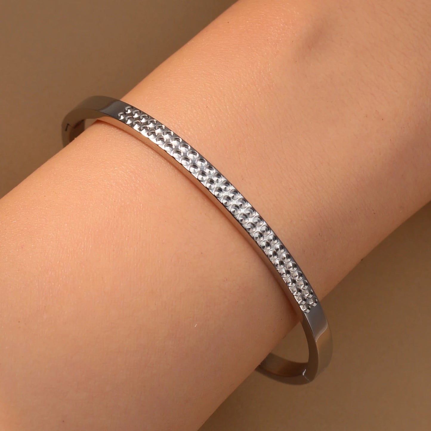 Stainless Steel 18K Gold Plated Zircon Women's Bracelet Bangles Gifts