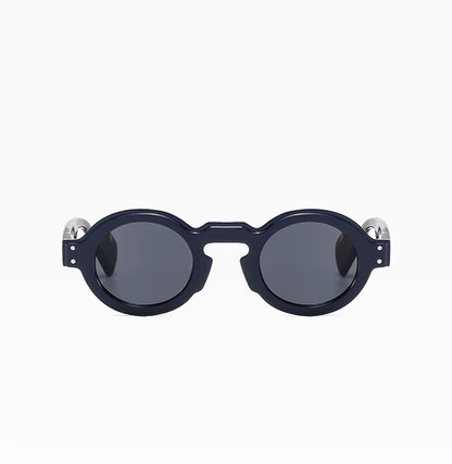 Women Men Punk Double Color Shades Rivets Clear Lens Frame UV400 Round Sunglasses