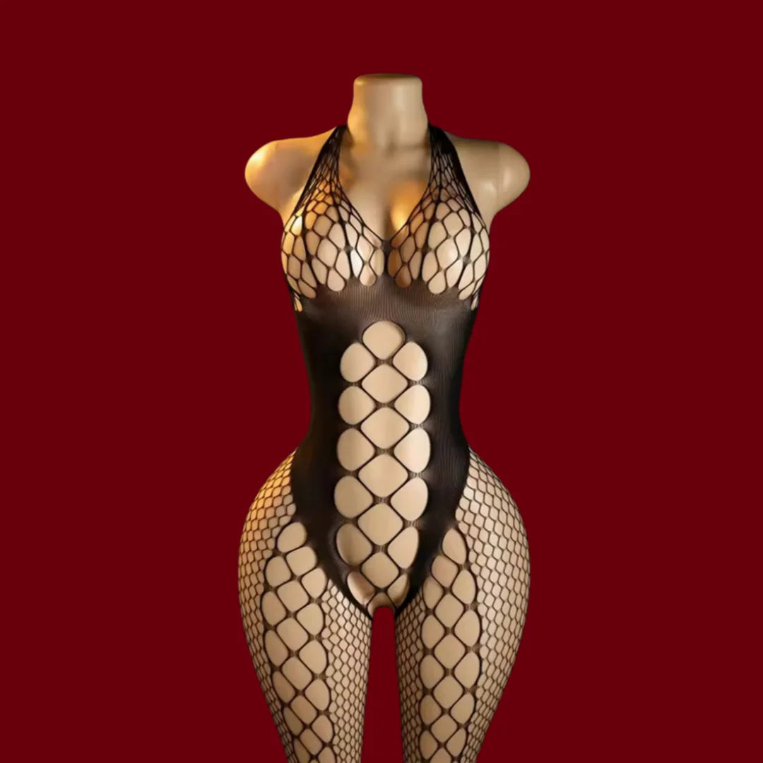 Sexy Women Fishnet Bodysuits Catsuit Transparent Open Crotch See Through Body Stockings Mesh Body Suit