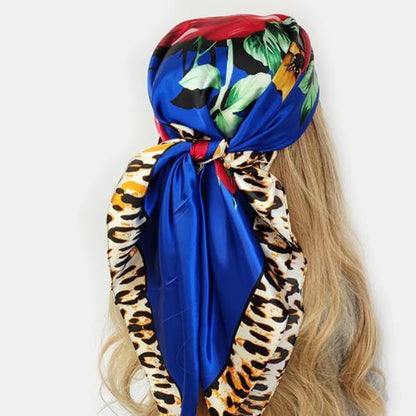 90cm Women Four Seasons Square Silk Satin Bandana Wrap Shawl Scarves Scarfs gf08