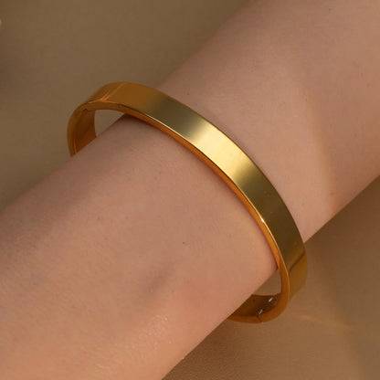 50MM Polished Women Fashionable 18K Gold Plated Stainless Steel Wedding Bangles