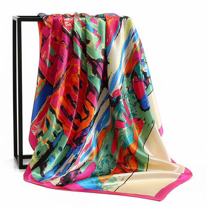 90*90cm Vintage Flowers Women Four Seasons Bandanna Designs Square Wrap Shawl Scarf Scarves fk3