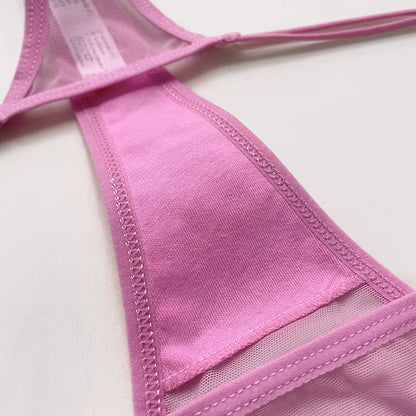 Women Lace Mesh Transparent Rhinestones Heart G-String T-Back Briefs Thong Panties Underwear