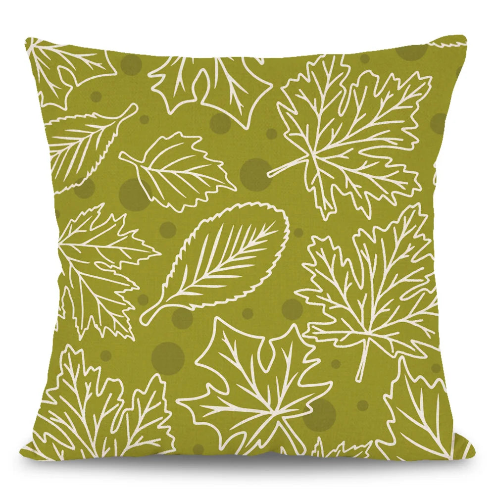 Maple Leaf Polka Dot Design Thanksgiving Cushion Cover Pillowcase Decor