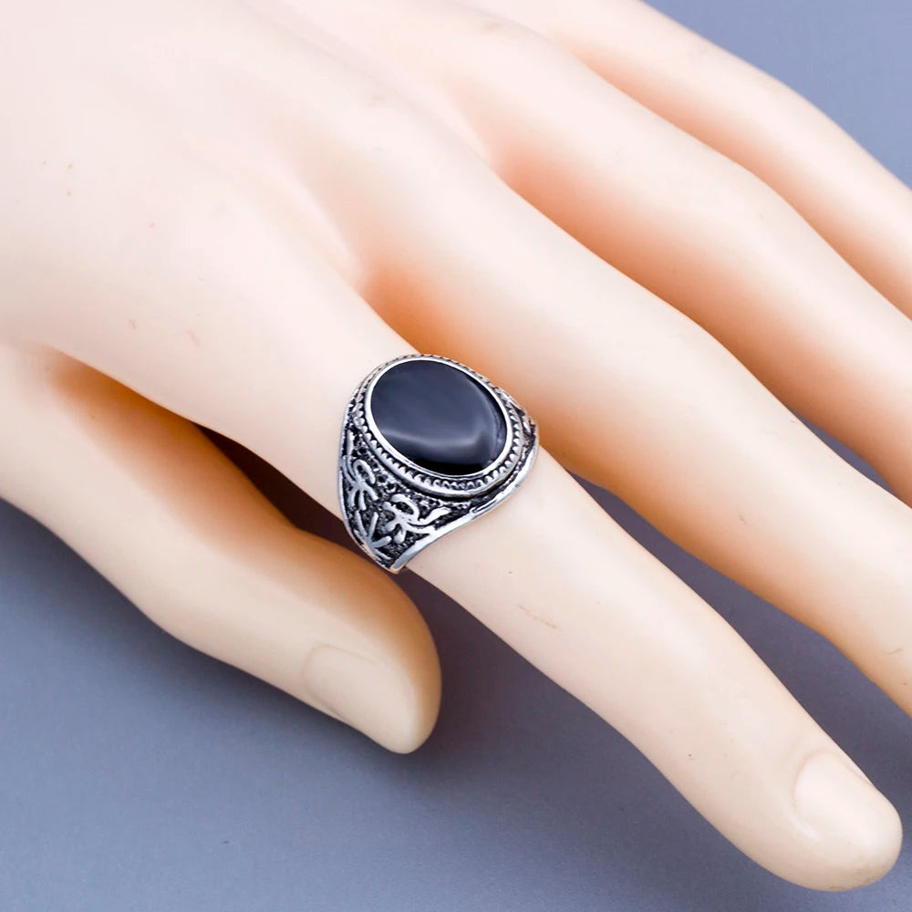 Wholesale Lots 20pcs Design Mix Black Enamel Stone Vintage Retro Punk Rings