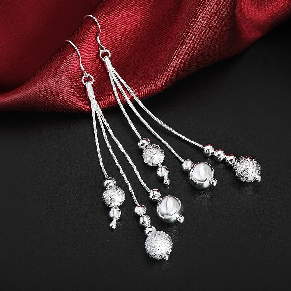 Noble Elegant Charm Pretty Fashion Women 925 Sterling Silver Wedding Party Jewelry Hook Earrings