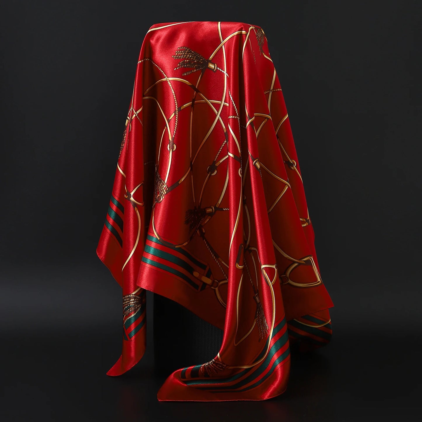 90cm Women Four Seasons Square Silk Satin Bandana Wrap Shawl Scarves Scarfs gfK4