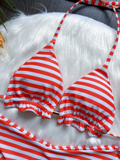 Sexy Print Bandage Bikini Two-piece Triangle Swimwear Brazilian Bathing Suit