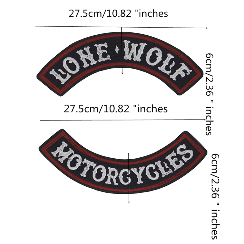 Large letter dog Embroidery Motorcycle Biker Patch Appliques Iron on Patches Badge Clothes Sewing