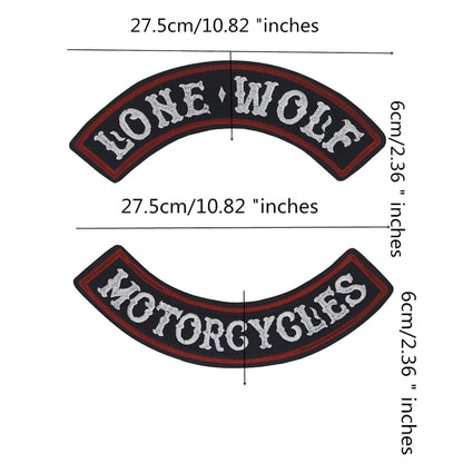 Large letter dog Embroidery Motorcycle Biker Patch Appliques Iron on Patches Badge Clothes Sewing