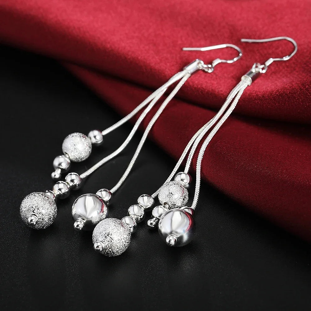 Noble Elegant Charm Pretty Fashion Women 925 Sterling Silver Wedding Party Jewelry Hook Earrings