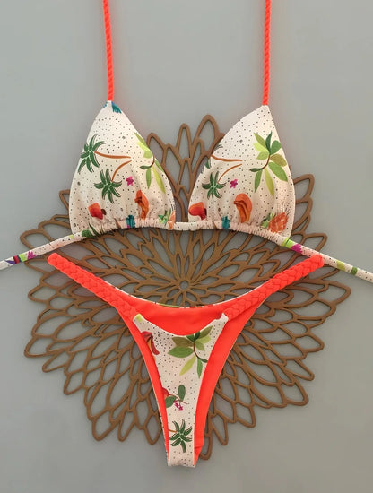 Sexy Floral Bikini Push Up Brazilian Bathing Beachwear 2 Piece Swimwear Suits