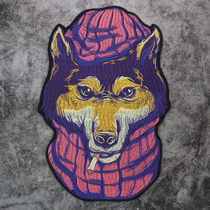 Big Fashion Dog Embroidered Patch Appliques Iron on Patches Badge Clothes Sewing