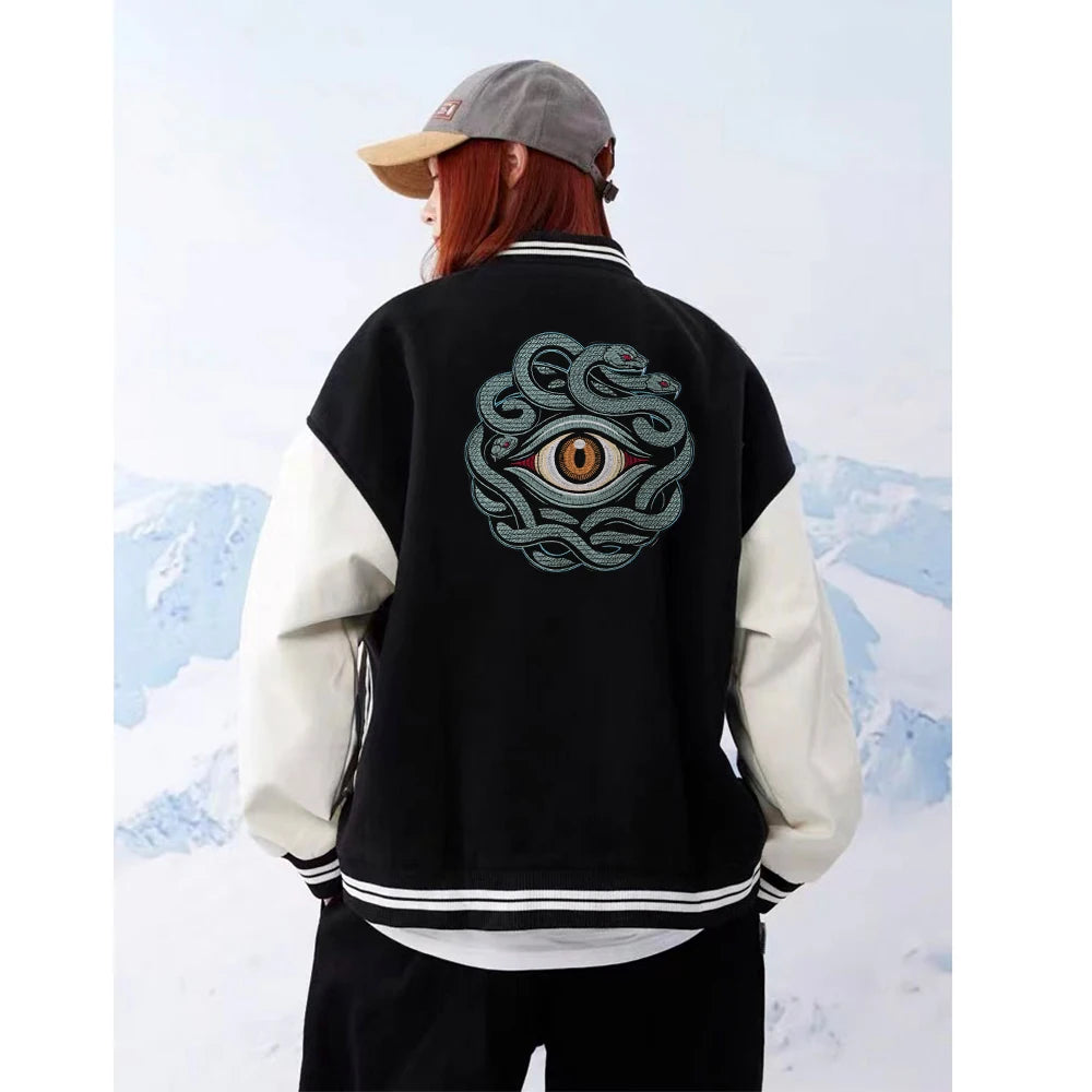 Large Embroidered Animal Multi Headed Snake Eyes Patch Iron on Clothes Patches DIY Biker Badge