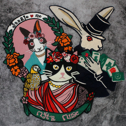Embroidered Large Animal sheep Cat Rabbit Patches Sew on Clothing Patch Badges Twill Craft Stickers