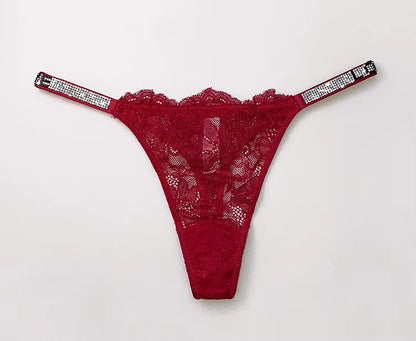 Sexy Girls Women Seamless Underwear Rhinestone G-String Thong Low Rise Briefs Panties