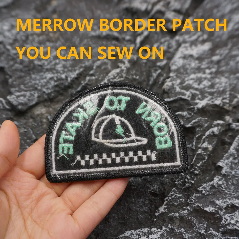 BRON TO SKATE Embroidered Patch Iron-On Sewing Clothes Patches Applique