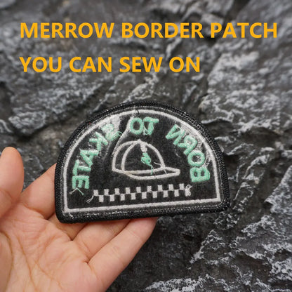 BRON TO SKATE Embroidered Patch Iron-On Sewing Clothes Patches Applique