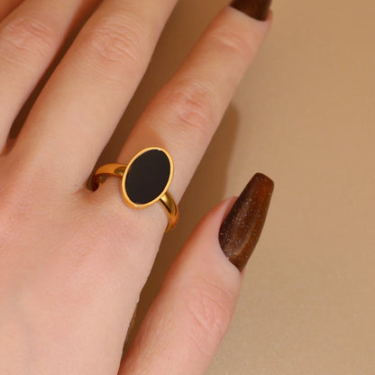 Luxury 2-In-1 Wedding Gold Black Acrylic Stainless Steel Ring Bangles Set